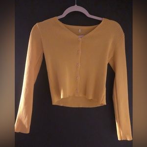 Crop sweater/ button up long sleeve top